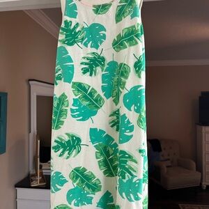 Crewcuts Green Leaf Print Dress